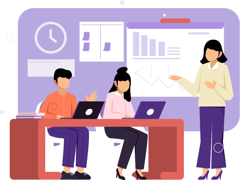 Group corporate training illustration