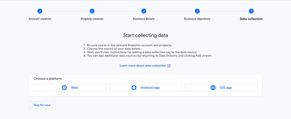 setup the data stream