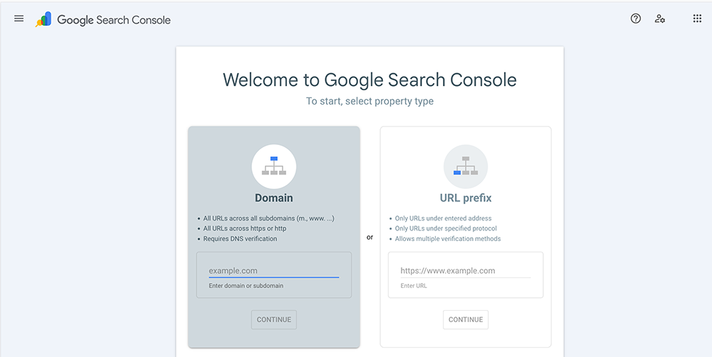 Welcome to Google Search Console deshbord