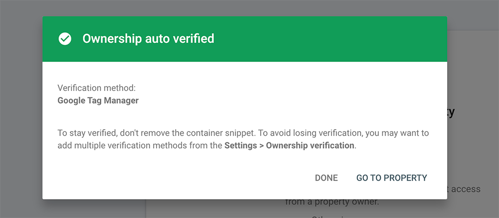 Ownership auto verified